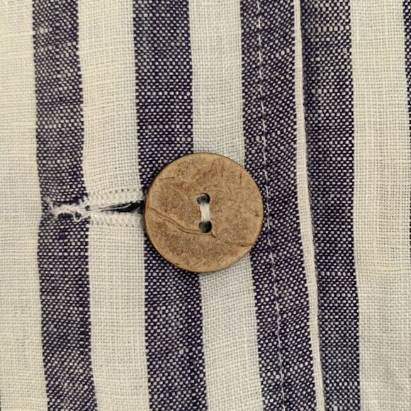 British Khaki LinenNautical Striped Lightweight Blazer Size M - Picture 8 of 9